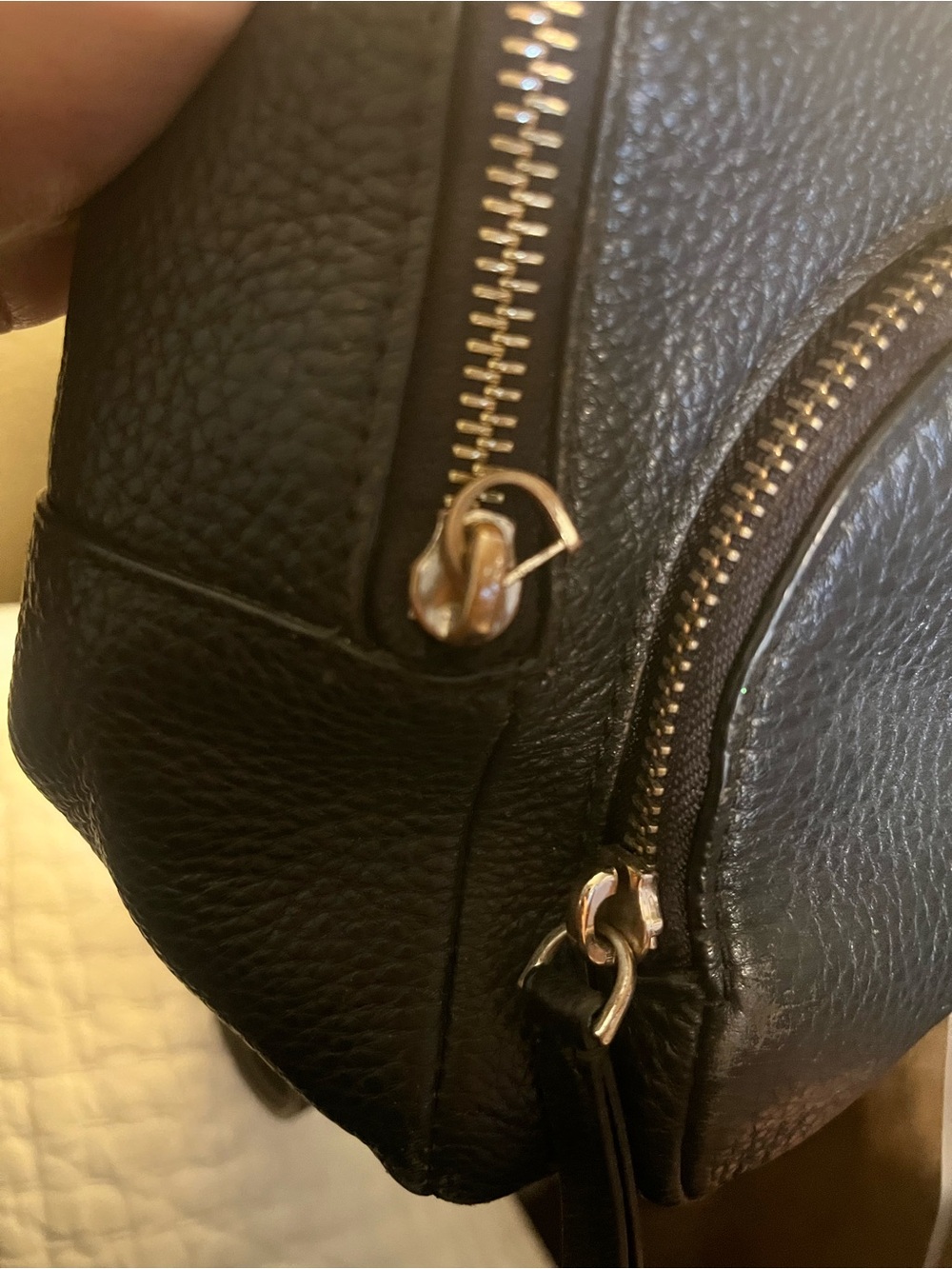 kate spade Black Pebbled Leather Mini Backpack with Gold Hardware - Picture 4 of 8